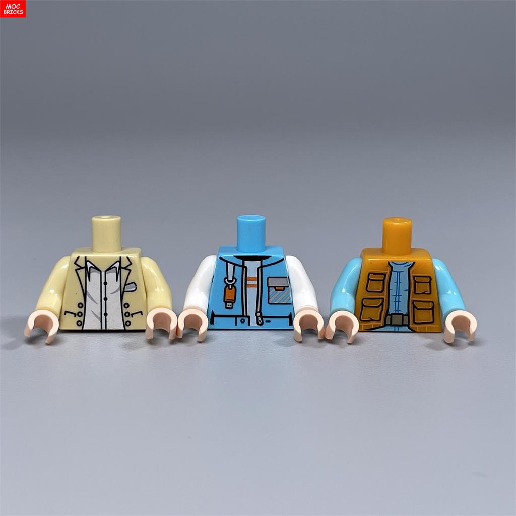 MOC Bricks 4cm Figure Printed Body Part Suit Torso Women Man Baseball Uniform Building Blocks Assembles Children's Toys Gifts