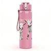 1PC Two Dogs Animal 750ml sports water bottle leakproof straw lid outdoor office home