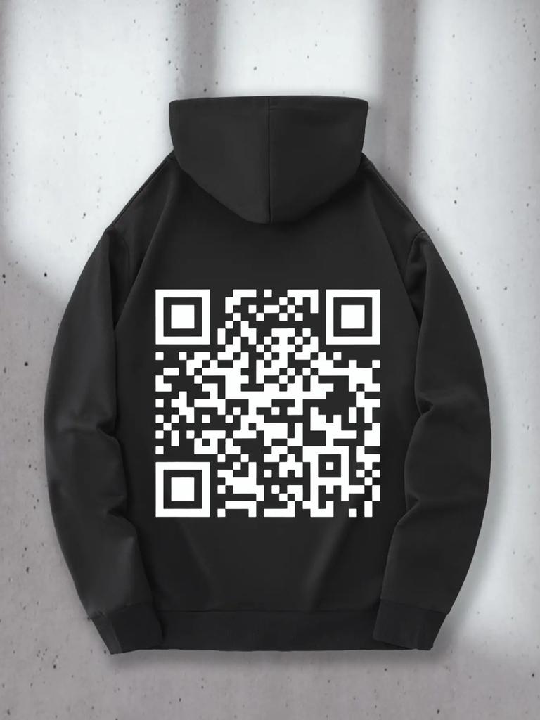 New Trendy Letter Pattern Design Fashion Pattern Front And Back Print 250G Heavyweight Pullover with Pocket Adjustable Drawstring