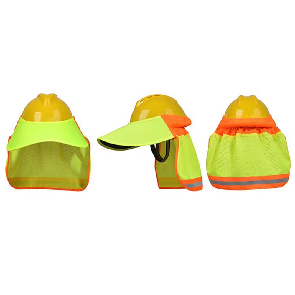 Hard Hat Sun Shade Hard Hat Sun Shield High Visibility Mesh Sunshade Reflective Hard Hat Visor Wide Brim for Summer