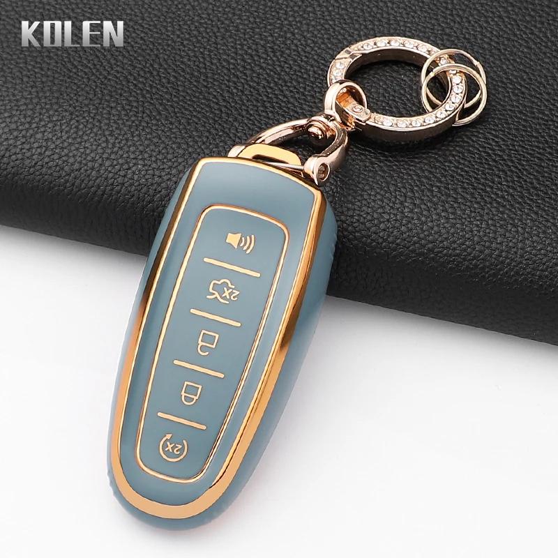 Fit For Ford Edge Focus Flex Explorer Taurus Lincoln Mks Mkt Mkx Fashion Tpu Auto Smart Key Fob Cover Case Protected Housing Remote Key Ring