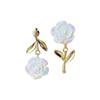 Simple Small Fresh Flower Earrings Women'S Asymmetric Rose Stud Earrings Ear Jewelry