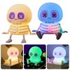 Skull Silicone Night Light with USB Charging Cute Spooky Bedside Lamp for Kids 2-Level Dimmable Soft Squeezable Fun Sensory Toy Lamp for Boys Girls