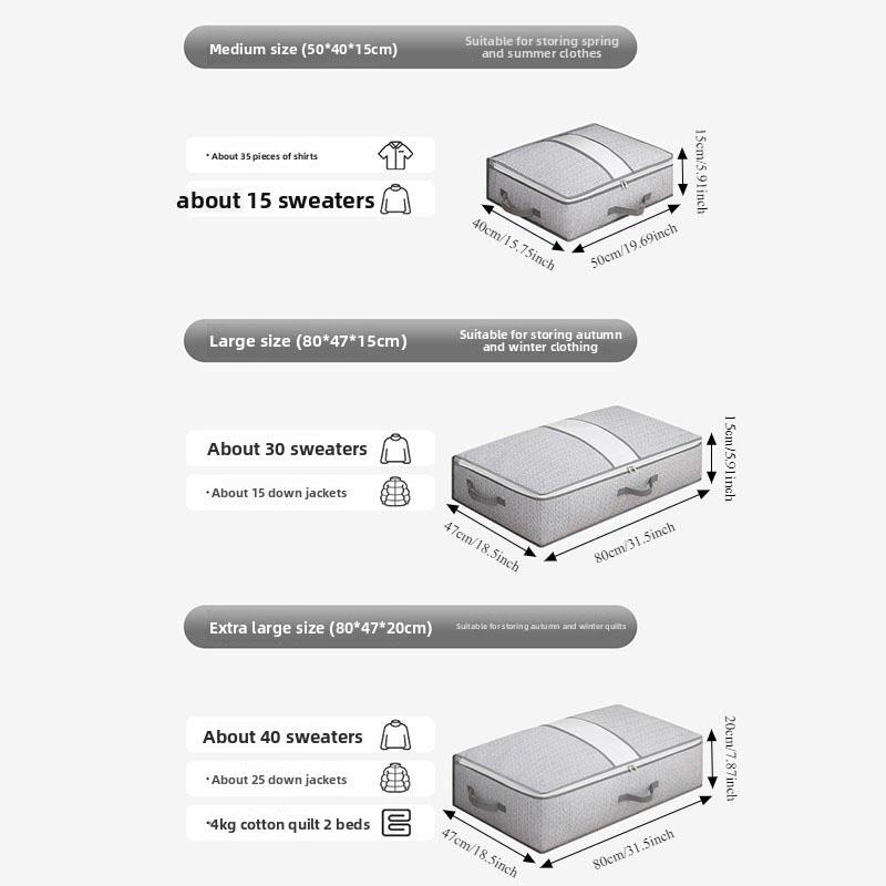 שקיות אחסון מתקפלות לבגדים ולשמיכות - קיבולת גדולה במיוחד להובלה ואריזה