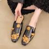 Cover Toe Shoes Woman's Slippers Slides Female Mule Soft Summer Flat Mules Retro Flat Shoes Female Ladies' Slippers Slipers