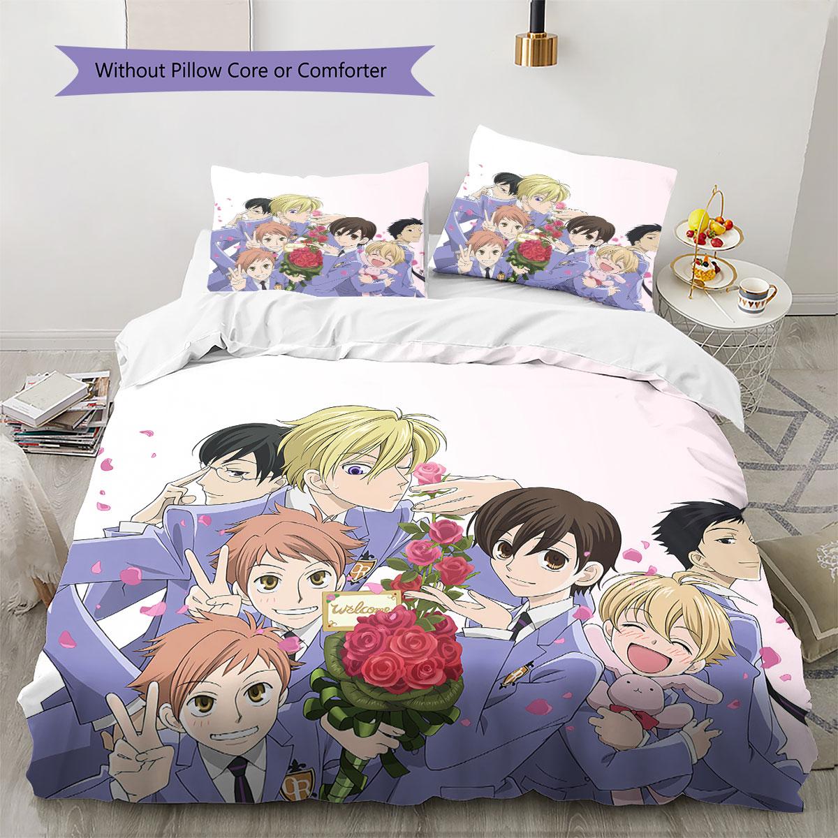 

Ouran High School Pattern Bedding Quilt Set Quilt Cover Pillowcase Home Decoration Birthday Gift (1 * duvet cover + 2 * pillowcase, without core) 135x200cm
