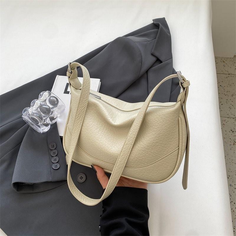 Chic Minimalist Soft Leather Lilac Texture Saddle Bag For Women In Elegant Colors