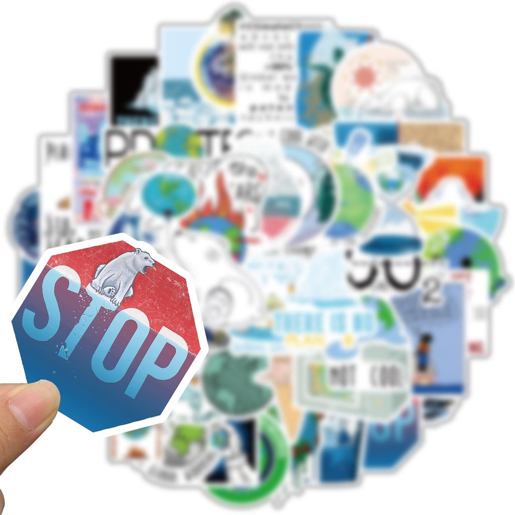 50 Global Climate Change Graffiti Stickers Luggage Trolley Case Notebook Waterproof DIY