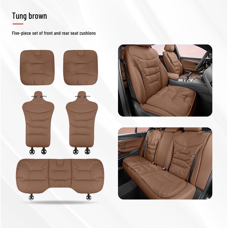 Universal Ventilated Nappa Leather Car Seat Cushions - Four Seasons, Breathable, High-Grade, Perforated Design for All Models.
