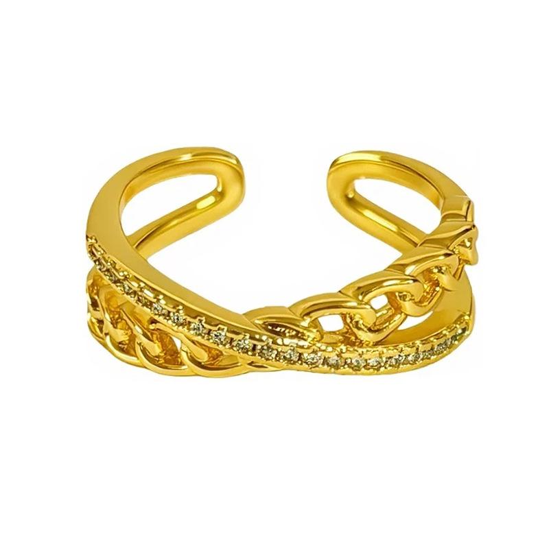 Flowers Like Brocade Medieval Vintage Court Style Light Luxury Temperament Zir*****Pen Ring Niche Design Ring