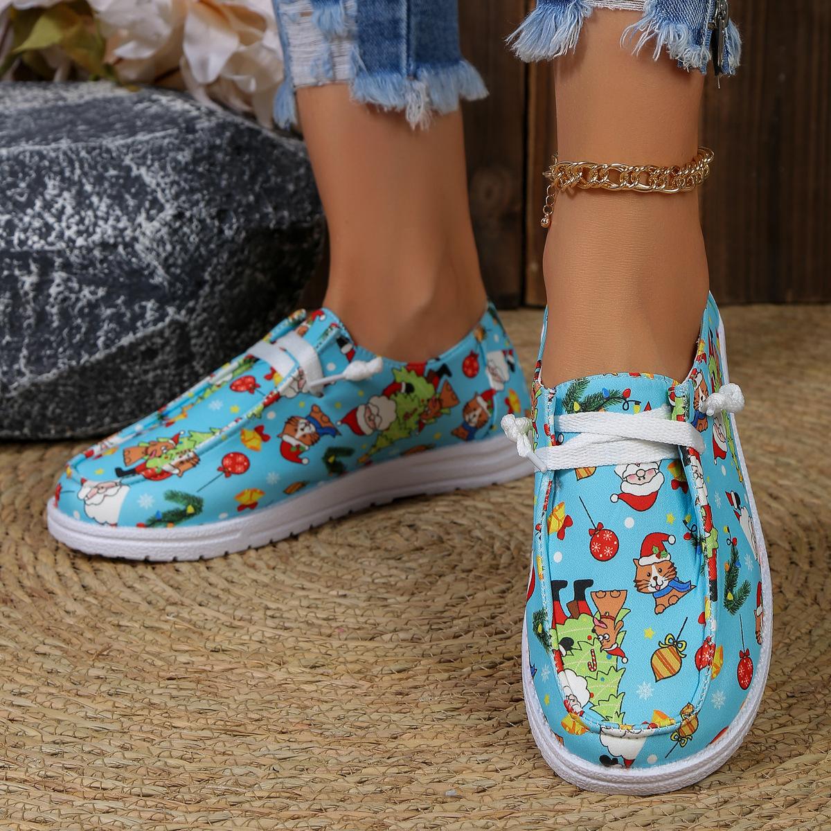 

Рождественские повседневные туфли большого размера, осенне-зимние новые цветные повседневные туфли на платформе со шнуровкой 43 небесно-голубой