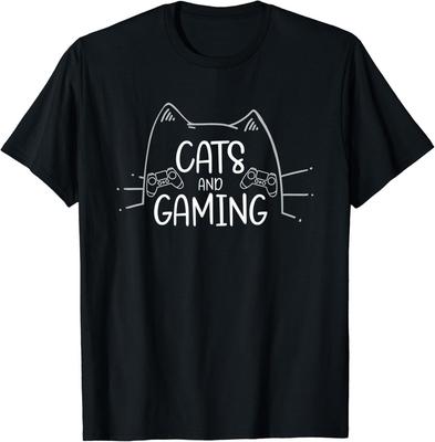 Katzen und Gaming Geschenk T-Shirt Unisex T-Shirt