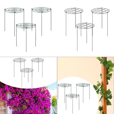 3Pcs Peony Cages and Supports Climbing Trellis Metal Plant Support Rings for
