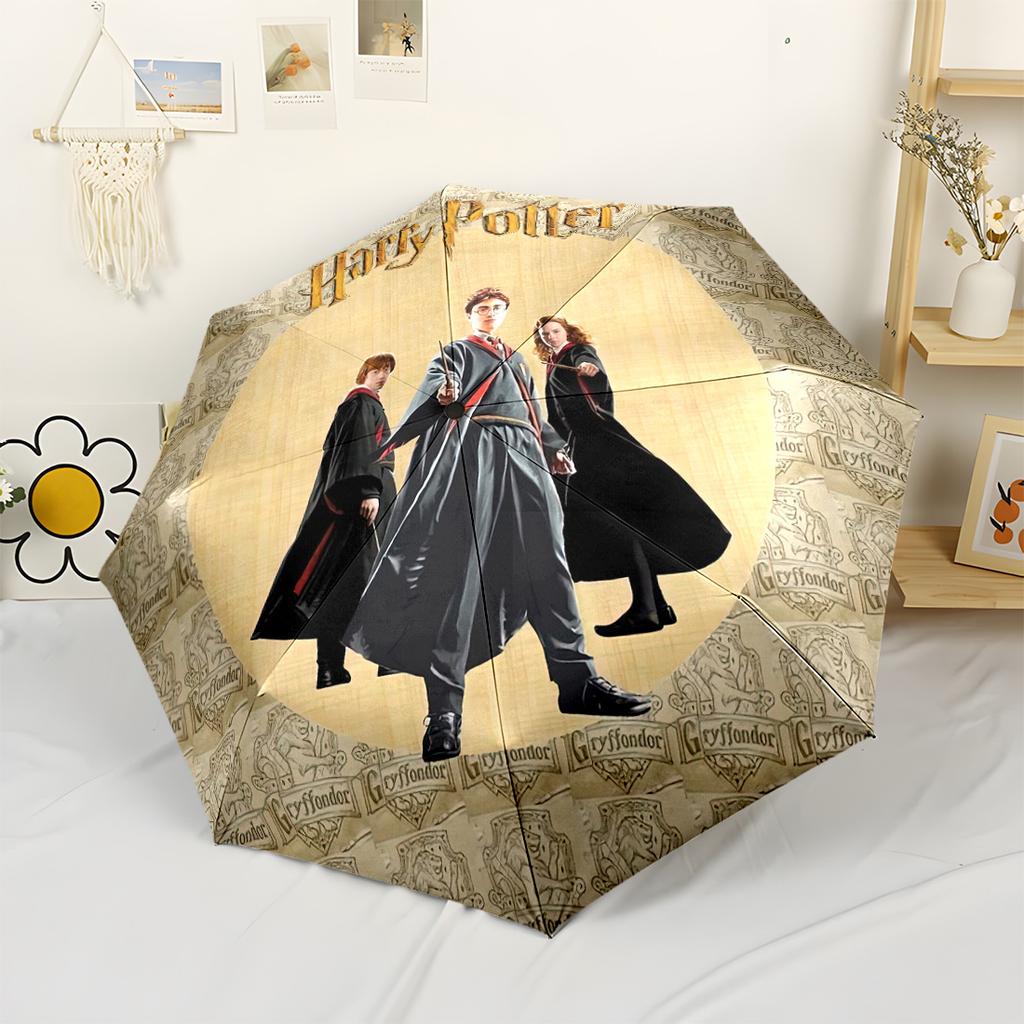Magic Adventure: Wizard World Outdoor Automatic Umbrella Folding Umbrella with 8 Ribs Sturdy Construction All-Season Use Elegant Women's Umbrella