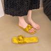 Flat-bottomed one-word slippers women's versatile slippers outer wear 2025 summer new French sandals fairy wind cool slippers