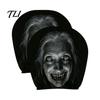 Fashionable Car Interior Decor 2Pcs Halloween Headrest Covers, Creepy Ghost Face Seat Durable Protector Protector, Breathable Auto for SUV Truck
