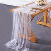 Semi-Transparent Pearl Chiffon Runner Luxury Gauze Tablecloth Dreamy Table Cover  Party