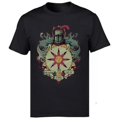Neuankömmling Herren Tops & T-Shirts Dark Souls Normale T-Shirts Baumwollstoff Kurzarm Camisa T-Shirt Rundhals Vintage Spiel
