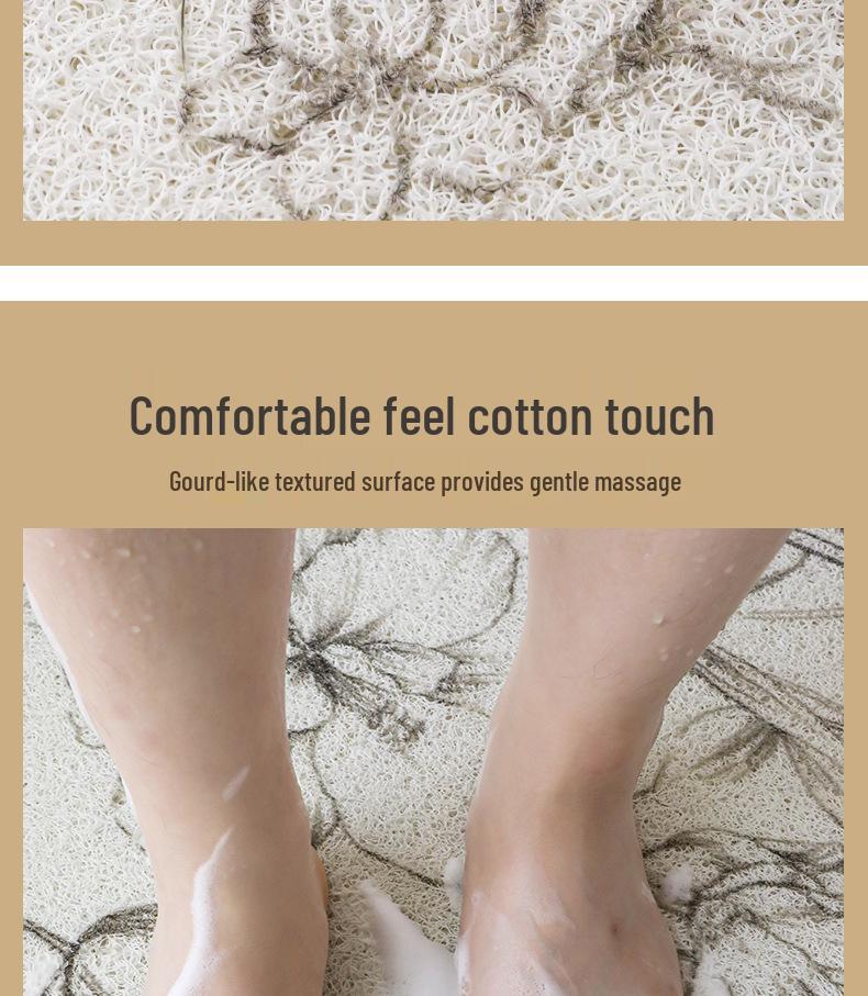 Modern Minimalist Anti-Slip Bathroom Silk Ring Mat - Cuttable, Dirt-Resistant, Hollow Drain Foot Pad
