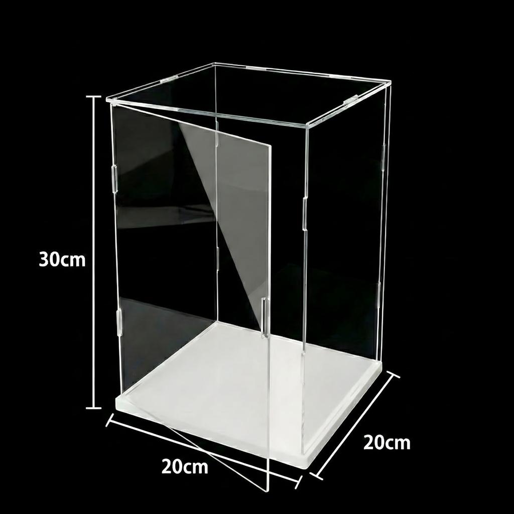 VORZIP Figure Acrylic Collection White Display Case for Models and Easy Display Case H x 20cm W x 20cm Case, Case, Case, Base, Storage, Assembly,