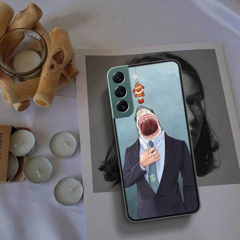 Чехол для телефона «Человек-тигровая акула-гибридная акула-воин» для Samsung A02 A03 A03S A04 A04S Galaxy A55 A35 A25 A15 S10 Lite A9 A8 A7 A6 Samsung S7 Edge