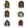 Rustieke Boerenhuis Feeendeur Decoratie Met Houten Ambachtelijke Figuurtje Voor Huis Woonkamer Accent