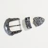 Retro Style Alloy Belt Buckle Head Classic Belt Three-Piece Set Pin Buckle Metal Silver Printed Belt Buckle Accessories