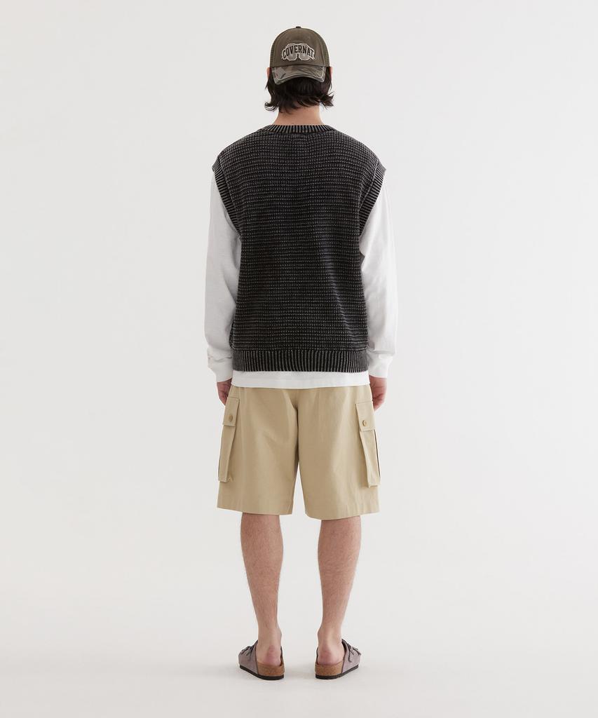 COVERNAT Stone Washed Knit Vest Charcoal
