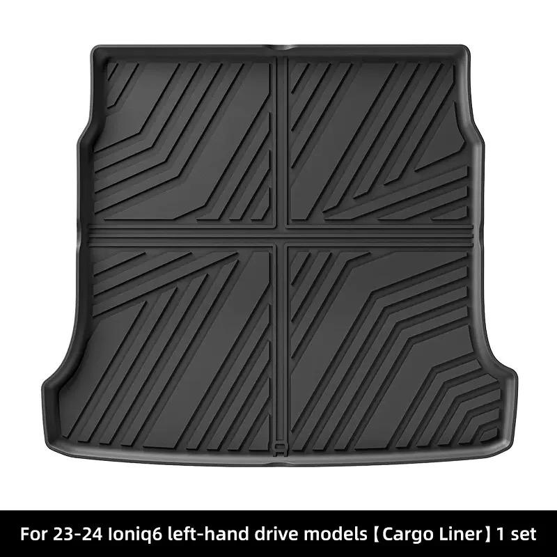 Car Trunk Mat For Hyundai IONIQ 6 2023-2024 TPE All Weather Waterproof Wear-Resistant Cargo Liner Trunk Cargo Tray Mat Floor Mat