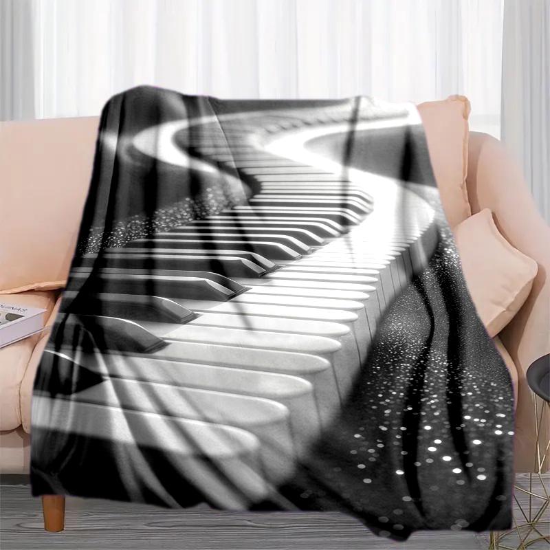 1PC Piano Keys Music Printed Blanket, All Season Lightweight Home Office Outdoor Nap Multifunctional Blanket A18