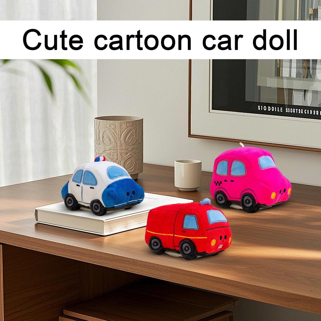 Plush Toy Car Soft Stuffed Vehicle Toy Cartoon Style Miniature Model for Kids Toddlers and Collectors Suitable for Play and Decoration
