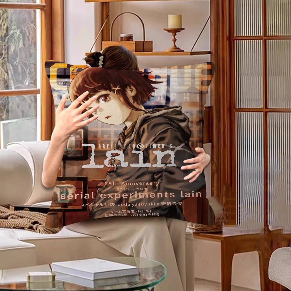Serial EExperiments Lain Anime Pillow Gifts Home Office Furnishings Bedroom Sofa Car Cushion Cover Case Xcm