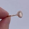 Glitrende Gul Diamant Sæt Med Zirkonia Ring Bryllupsbanket Brude Håndlavet Gave