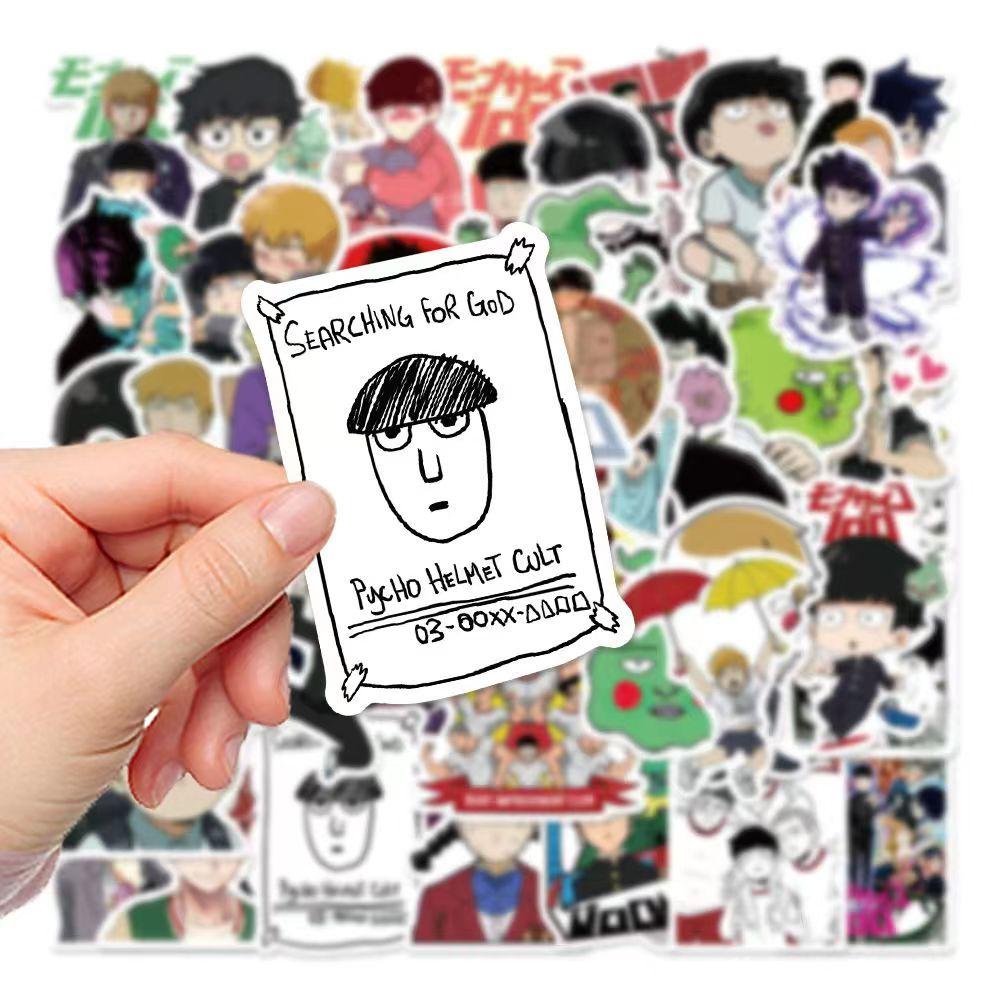 Mob Psycho 100 Color Stickers, 52 Sheets (not Repeated), Waterproof and Sunscreen.