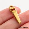 6pcs Tools Pendant Sword Gun Axe Real Gold Plated Stainless Steel Charms For Jewelry Making Necklace Keychain Handmade Material