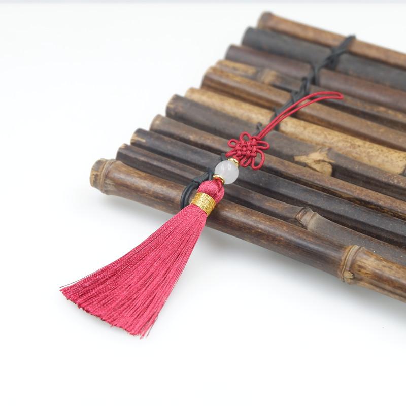 Handgefertigtes fein gewebtes kleines chinesisches geknotetes Fransenohr, hochwertiges Lesezeichen, U-Disk-Kamm, Handyhülle, hängender Ohranhänger.