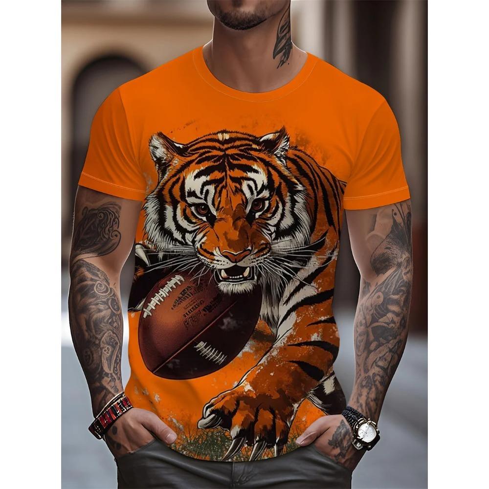 

Мужская персонализированная и модная футболка с круглым вырезом и короткими рукавами с градиентной 3D-цифровой печатью XS