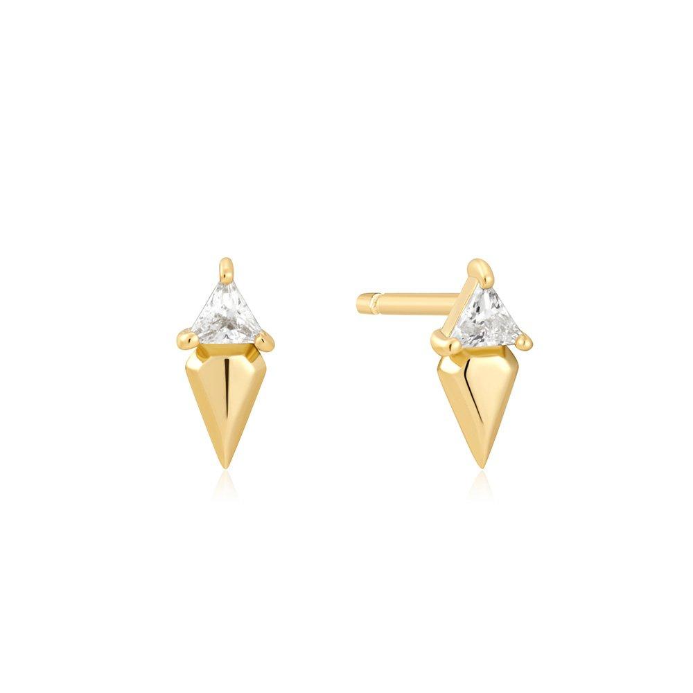 [Ania Haye] Triangle Cubic Zirconia 925 Silver Earrings / Ear Jacket E059-04G