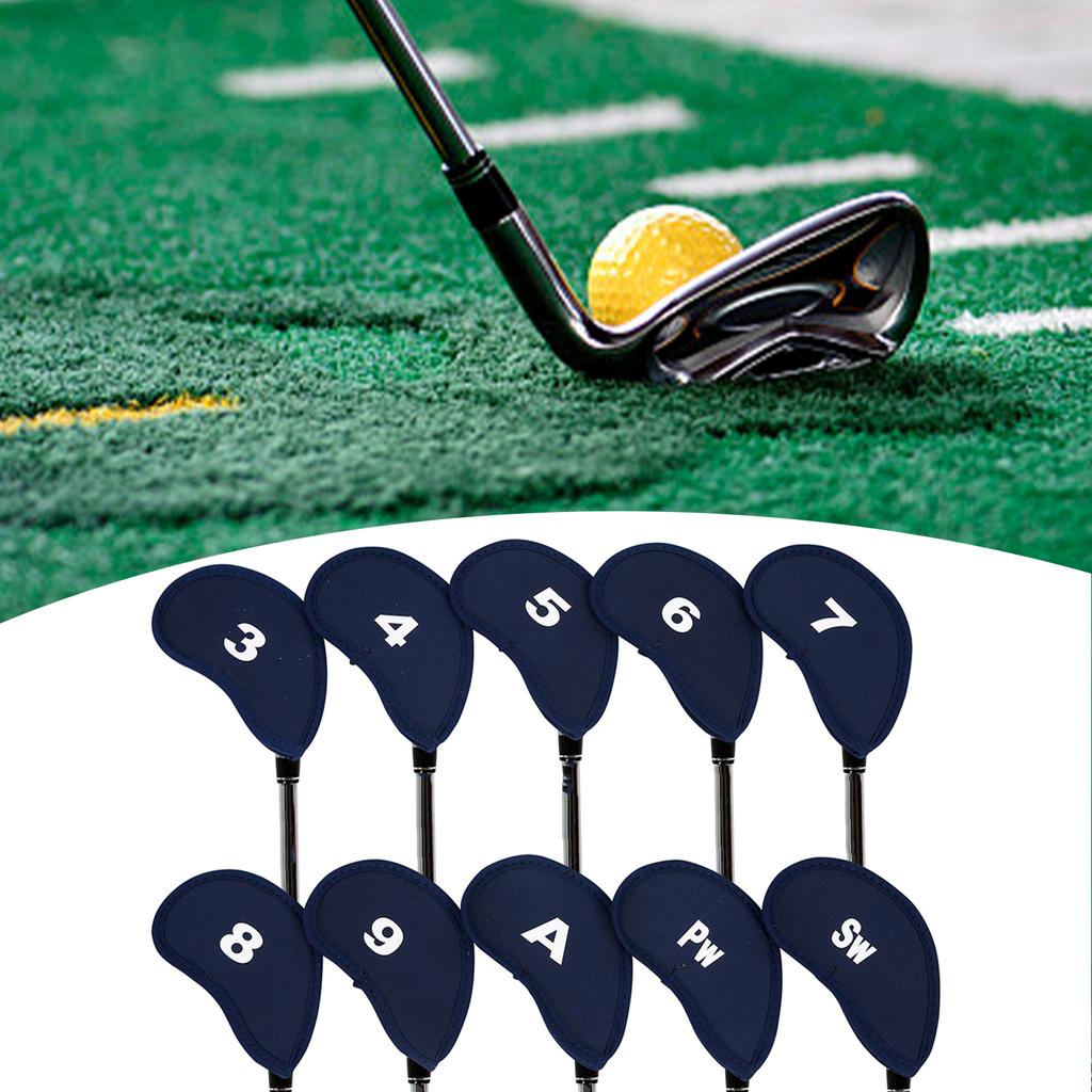 10Pcs Soft Golf Iron Head Covers Protective Golf Headcover Protective Cover Rod Head Cases Golf Accessories Nduring