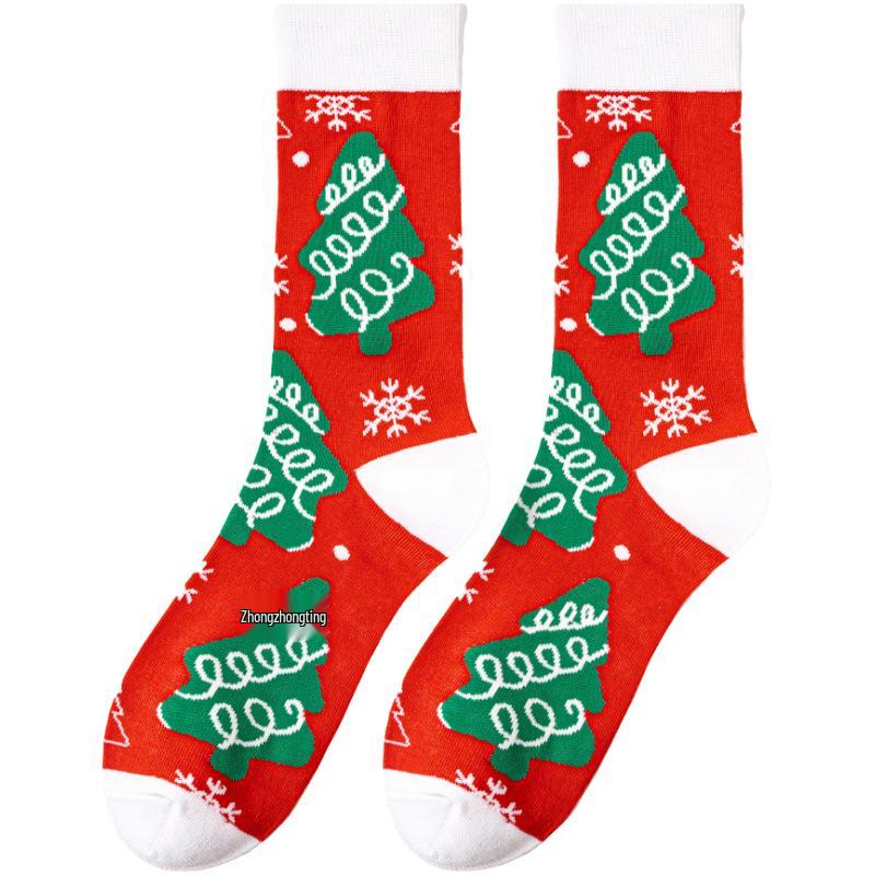 Trendige Unisex-Weihnachts-Baumwollsocken - Beliebter Europäischer & Amerikanischer Stil für Alle Jahreszeiten