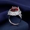 European and American five-carat simulated high-carbon diamond pigeon blood ruby ring, female luxury temperament, advanced sense of cold wind ring