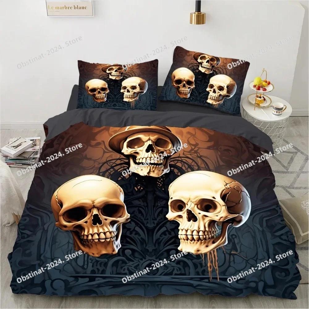 

Black Skul Beding Set Printed Bed Linen Set With Pilowcase Bed Soft Duvet Cover Soft Single Double Quen Super King-Sized Dimensionsd Dimensions 100*200cm Single