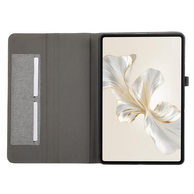 For Honor Pad 9 Leather Case Cloth Texture Tablet Cover Stand with Card Holder