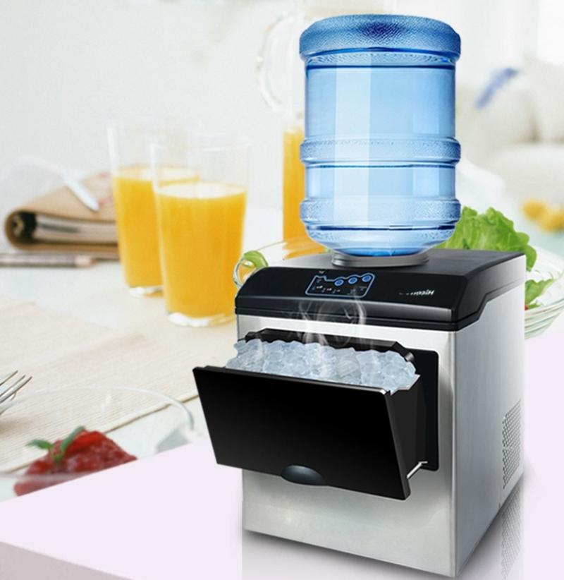 220V Ice Maker Commercial Small Bucket Water Round Ice Milk Tea Shop Household Multifunctional Ice Making Machine