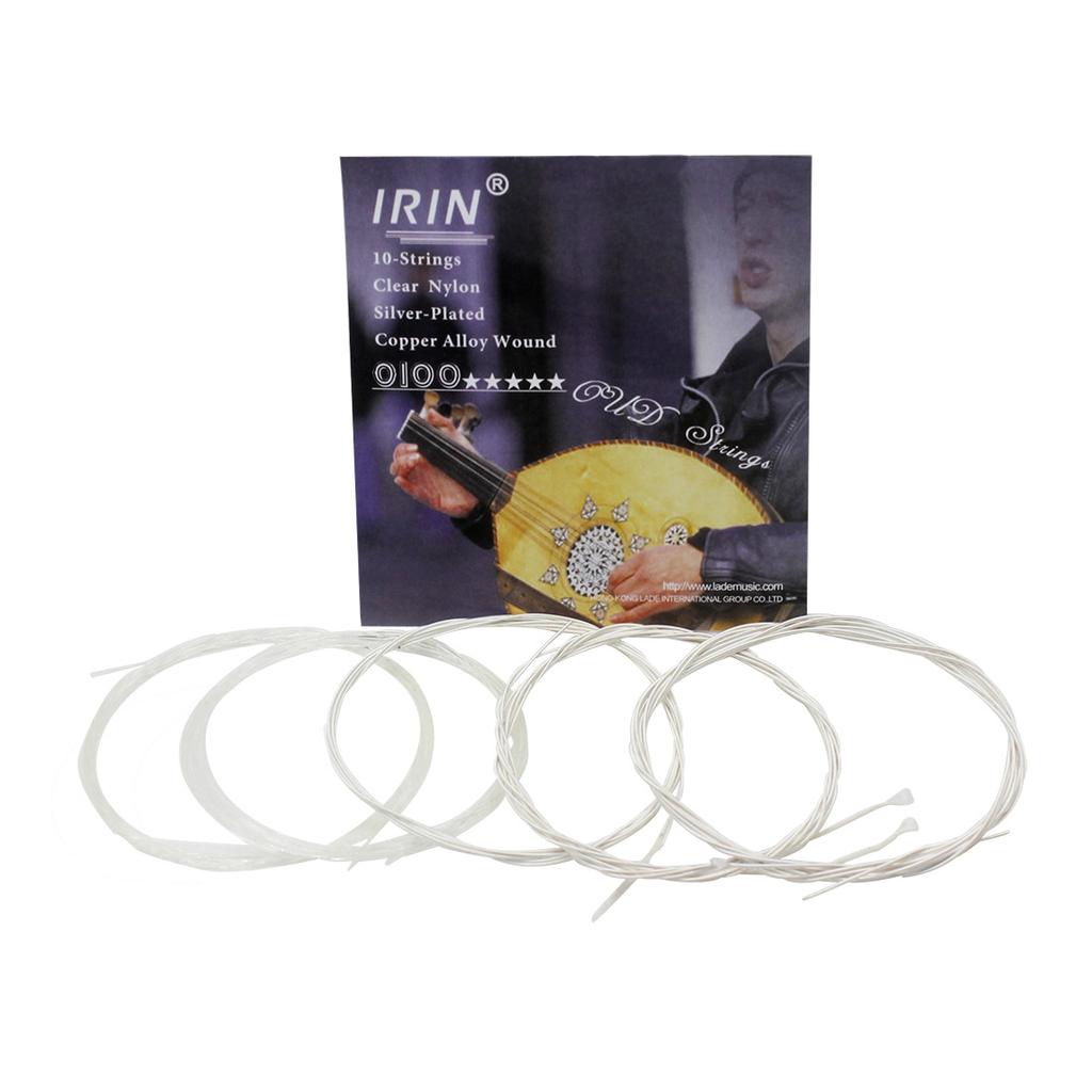 M MBAT Set da 10 Pezzi Corde per Oud di Tacchino Nylon Trasparente Rame Argentato Avvolto Corda per Liuto Arabo Accessori di Alta Qualità O100