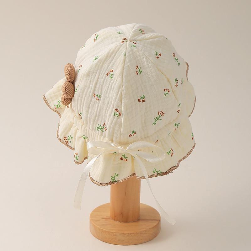 Sweet Spring & Autumn Flower Bucket Hat for Baby Girls