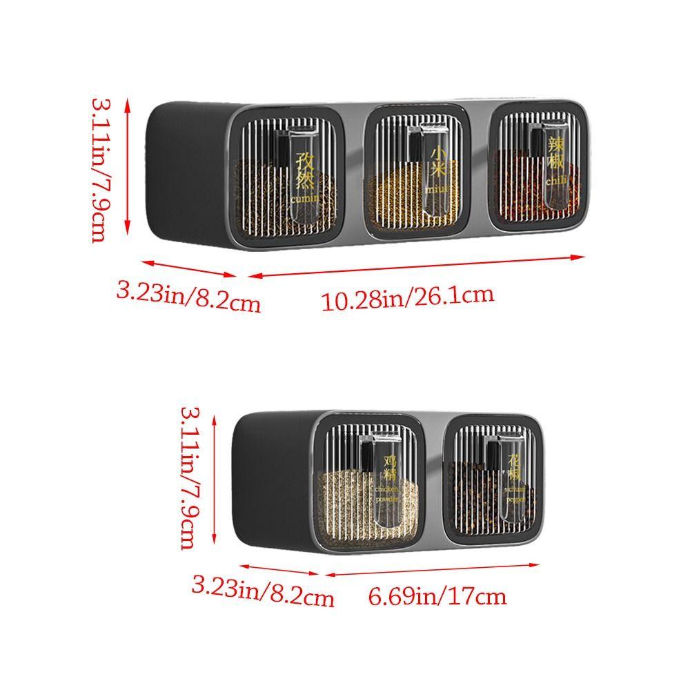 White Grey Seasoning Container 2/3 Grids Kitchen Storage  Kitchen Supplies