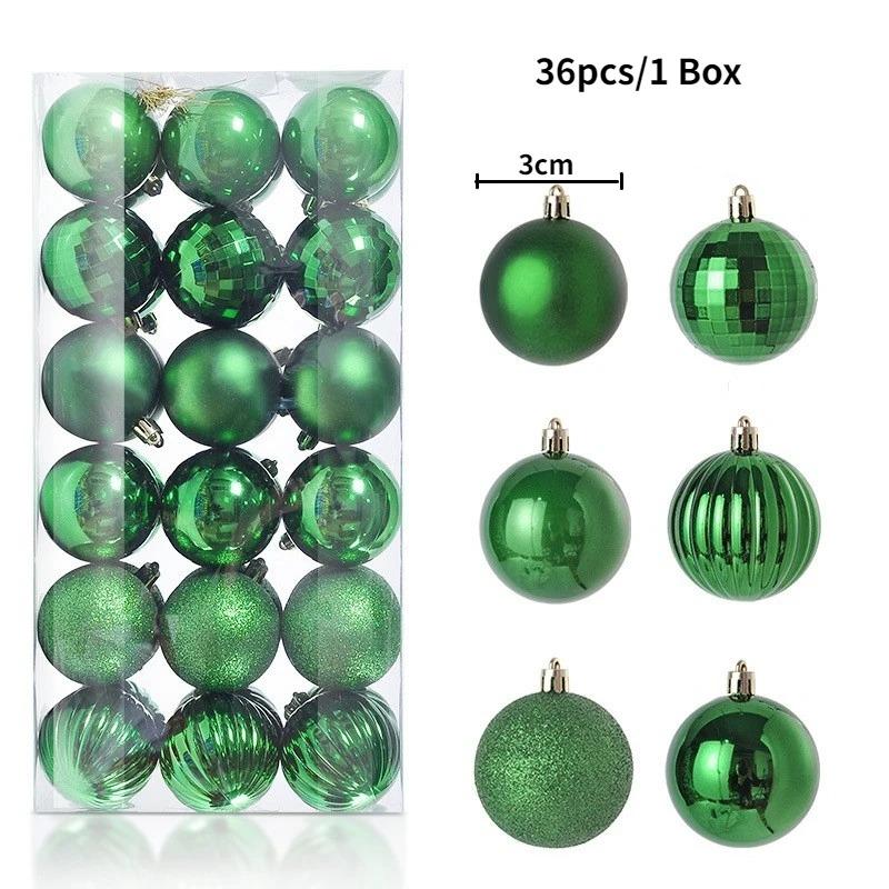 24/36Pcs 3/4CM Christmas Decoration Ball Christmas Tree Ornaments for Home Decor New Year 2025 Navidad Pendant Ball Accessories