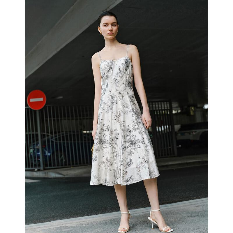 GIOVANNI VALENTINO Floral Print Halter A-line Midi Dress