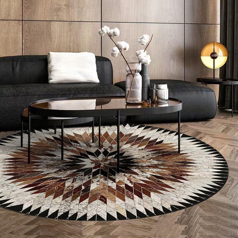 

European Round Carpet Living Room Light Luxury Room Decor Rugs for Bedroom Home Decoration Tatami Mat Lounge Rug Chair Mats 60x60cm (Diameter)